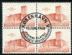 DENMARK 1968 Koldinghus Castle Block Of 4 Used   Michel 468 - Used Stamps