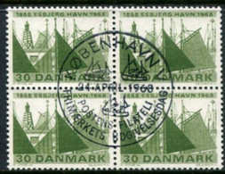 DENMARK 1968 Esbjerg Harbour Centenary Block Of 4 Used   Michel 467 - Usati