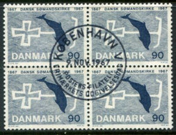 DENMARK 1967 Seamens' Churches Foundation Block Of 4 Used   Michel 466 - Gebraucht