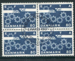 DENMARK 1967 EFTA Tariff Removal Block Of 4 Used   Michel 450x - Usado