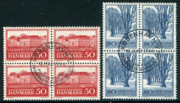 DENMARK 1966 Nature And Monument Protection Blocks Of 4 Used   Michel 442-43x - Usati