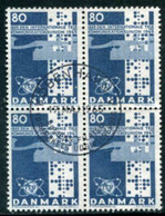 DENMARK 1965 ITU Centenary Block Of 4 Used   Michel 431x - Used Stamps