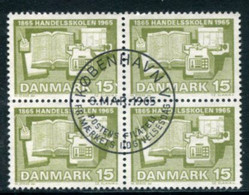 DENMARK 1965 Commercial Colleges Centenary Block Of 4 Used   Michel 426x - Usati