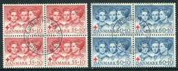 DENMARK 1964 Red Cross Blocks Of 4 Used   Michel 421-22 - Oblitérés