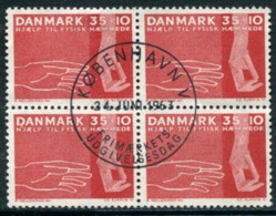 DENMARK 1963 Aid For Physically Disabled Block Of 4 Used   Michel 415x - Gebruikt