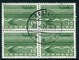 DENMARK 1963 Denmark-Germany Rail Link Block Of 4 Used   Michel 413x - Gebruikt