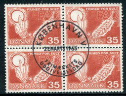 DENMARK 1963 Freedom From Hunger Block Of 4 Used   Michel 409x - Gebruikt