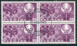 DENMARK 1962 Carstensen Birth Anniversary Block Of 4 Used   Michel 407x - Oblitérés