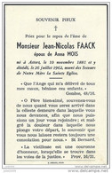 ATTERT ..-- Mr Jean FAACK , époux De Mme Anna MOIS , Né En 1881 , Décédé En 1962 . - Attert