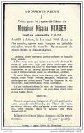 ATTERT ..-- Mr Nicolas KERGER , Veuf De Mme Jeannette FOUSS , Né En 1870 , Décédé En 1946 . - Attert