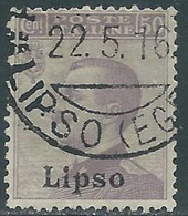 1912 EGEO LIPSO USATO EFFIGIE 50 CENT - RF28-9 - Egeo (Lipso)