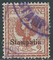 1912 EGEO STAMPALIA USATO AQUILA 2 CENT - RF44-3 - Ägäis (Stampalia)