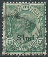 1912 EGEO SIMI USATO EFFIGIE 5 CENT - RF44-4 - Aegean (Simi)