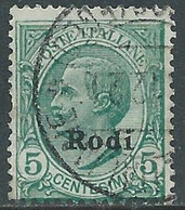 1912 EGEO RODI USATO EFFIGIE 5 CENT - RF44-3 - Ägäis (Rodi)