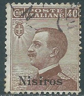 1912 EGEO NISIRO USATO EFFIGIE 40 CENT - RF28-9 - Ägäis (Nisiro)