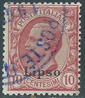 1912 EGEO LIPSO USATO EFFIGIE 10 CENT - RF28-9 - Egée (Lipso)