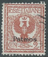 1912 EGEO PATMO USATO AQUILA 2 CENT - RF28-9 - Egée (Patmo)