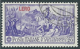 1930 EGEO LERO USATO FERRUCCI 20 CENT - RF9-4 - Ägäis (Lero)