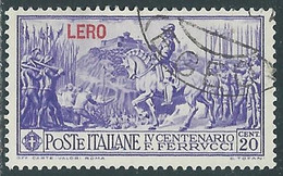 1930 EGEO LERO USATO FERRUCCI 20 CENT - RF9-4 - Egeo (Lero)