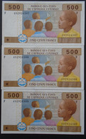 EQUATORIAL GUINEA ,  P  506Fc ,  500 Francs , 2002,  UNC , 3 Consecutive Notes - Central African States