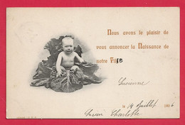 CPA FAIRE PART DE NAISSANCE 14 JUILLET 1906 - NOTRE FILLE LUCIENNE - AILLANT SUR THONON VERS JOIGNY YONNE EUGÉNIE BÉTRY - Naissance & Baptême