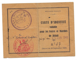 1940 LONS LE SAUNIER FAIVRE EUGENE NE A MARIGNY EN 1892 - CARTE IDENTITE FOIRES ET MARCHES DE BETAIL - Documentos Históricos