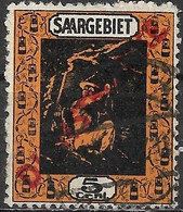 SAAR 1922 Official - Miner - 5c. - Black And Orange FU - Dienstzegels