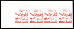 989.GREECE,1965 ART.ACROPOLIS 4.5 DR. COLOUR TRIAL PROOF STRIP OF 4 ,WITHOUT GUM - Ensayos & Reimpresiones