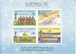 2018 Oman Arabian Gulf Football  Champions Souvenir Sheet Of 4 MNH - Oman