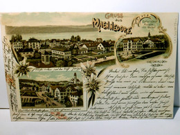 Gruss Aus Maennedorf. Männedorf. Schweiz. Alte Ansichtskarte /  Lithographie Farbig, Gel. 1899. 3 Ansichten : - Dorf