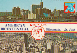 Minneapolis St. Paul Minnesota Bicentennial Theme 1776-1976 Patriotic Theme, C1970s Vintage Postcard - Minneapolis