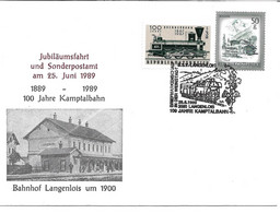 2135n: Jubiläum 100 Jahre Kamptalbahn, Bahnhof Langenlois, Motiv Eisenbahn Aus 1989 - Langenlois