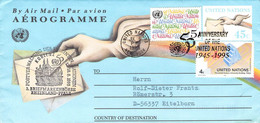 UN NEW YORK - AEROGRAMME 1995 50 ANNIV. UNITED NATIONS  / ZL 346 - Airmail