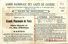 Union Nationale Deq Gazés De Guerre , Association Anciens Combattants , Grande Pharmacie De Paris à Nantes * Sur CPA - Autres & Non Classés