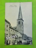 59 295  ANZIN  L'église Et Rue De L'église  .      ETAT : T.Bon . VOIR SCAN SI DEFAUT - Anzin