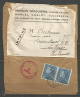 Belgique - Léopold III Poortman N°430 Fragment Emballage Imprimé De BRUXELLES Vers LA HAYE - Cachet Censure - 1936-1951 Poortman