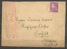 Belgique - Léopold III Poortman N°429 Sur Lettre De CUESMES Vers BOCHOLT Du 29-3-43(?) - Cachet Contrôle - 1936-1951 Poortman