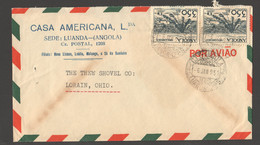 1951  Air Letter To USA  Sc 323 X2 Landscape Mocamedes - Angola