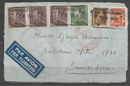 Belgique - Léopold III Poortman N°433a,434a Devant De Lettre, OOSTROOZEBEKE 11-10-38 Vers Buenos-Aires, Cachet Zeppelin - 1936-51 Poortman