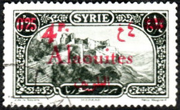 Alaouites Obl. N° 37 Site Ou Monument - Merkab Surcharge De 4 P Sur 0p25 ( Petit Défaut Dentelure Est) - Usati