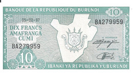 BURUNDI 10 FRANCS 1997 UNC P 33 D - Burundi