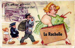 Carte à Système La Rochelle Voyage En Train Famille, Beau Cachet Au Verso - Otros & Sin Clasificación