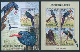 STD386 Cote D`Ivoire 2014 MNH 2 Sheets High CV Birds Phoeniculids - Other