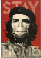 Masked Che Guevara. STAY HOME COVID19  Prevention. Unique Postcard From USA, Sent To Andorra. - Uomini Politici E Militari