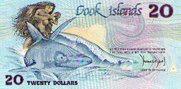 COOK , P 5a , 20 Dollars, ND 1987, UNC , 2 Notes - Cook Islands