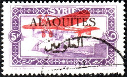 Alaouites Obl. N° PA 11 - Site Ou Monument - Alep 5pi Violet - Surcharge Avion - Gebraucht