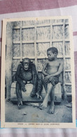 CPA L ENFANT NOIR ET LE CHAMPANZE GABON SOCIETE DES MISSIONS EVANGELIQUES  ANALOGIE RACISTE - Singes