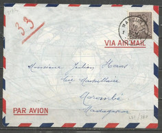 Belgique - Léopold III Poortman N°434 Lettre Par Avion MARCINELLE 19-8-50 Vers MOROMBE (Madagascar) - 1936-1951 Poortman