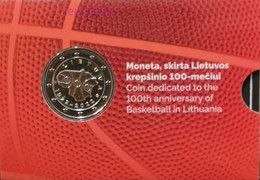 2 Euro Gedenkmünze 2022 Nr. 11 - Litauen / Lithuania - Basketball BU Coincard - Lituanie