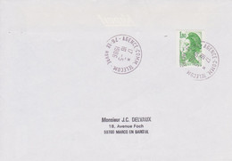 Lettre 1986 TàD Manuel ACTEL De 76 LE HAVRE AGENCE COMM. TELECOM. Seine Maritime - Matasellos Manuales